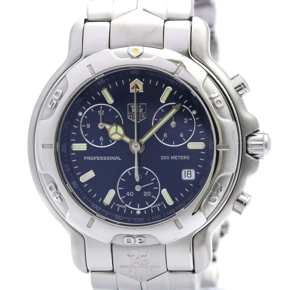 TAG HEUER 6000 Chronogragh Steel Quartz Mens Watch CH1111 Polished